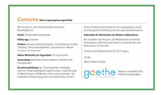 puraWell Curcuma Schmelzpastillen zum Einnehmen (30 Stück)