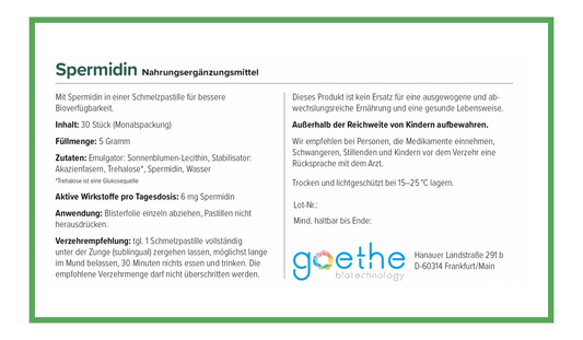 puraWell Spermidin 6mg Schmelzpastillen zum Einnehmen (30 Stück)