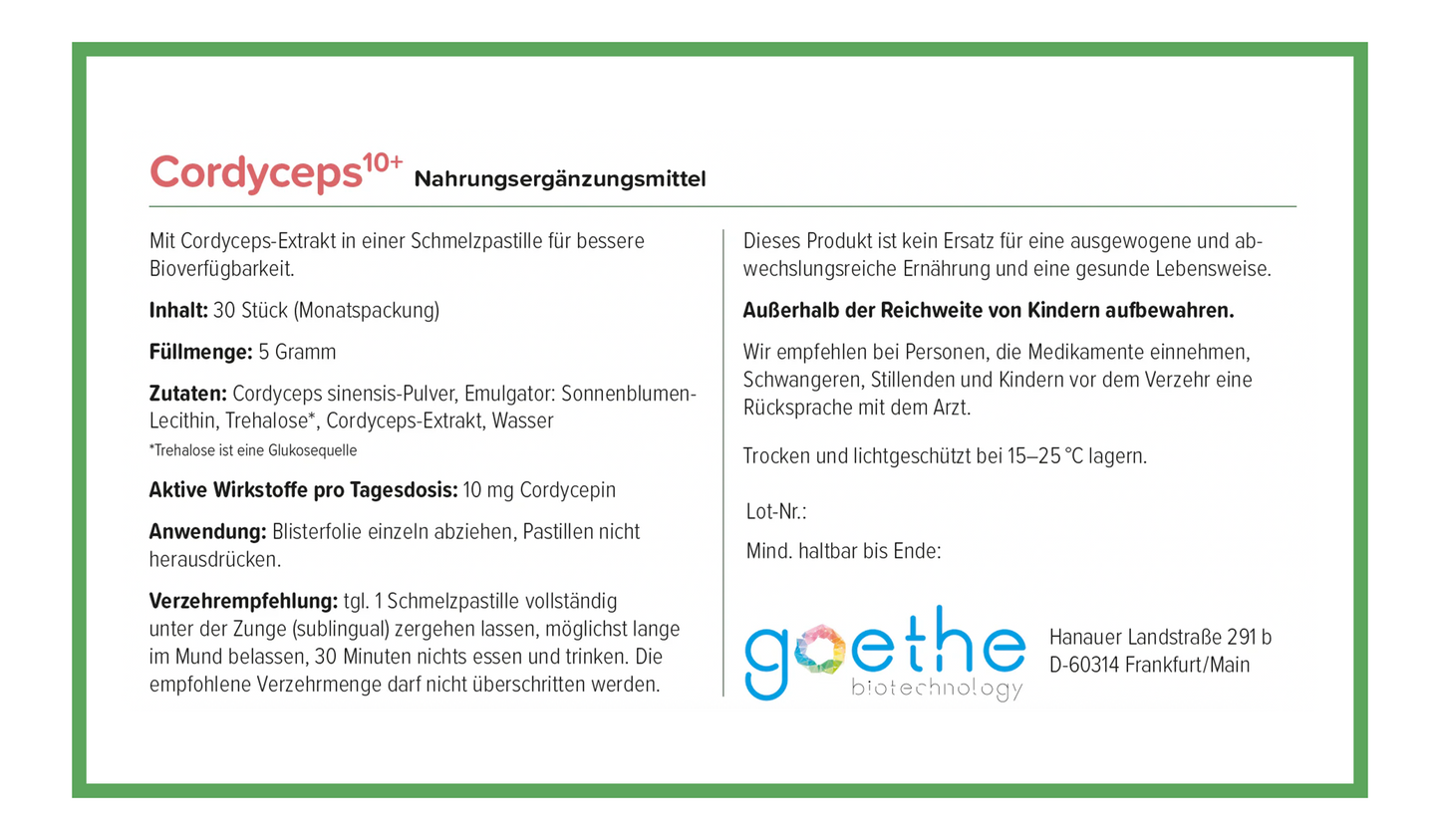 Kurpackung mit drei Monatspackungen puraWell Cordyceps10+