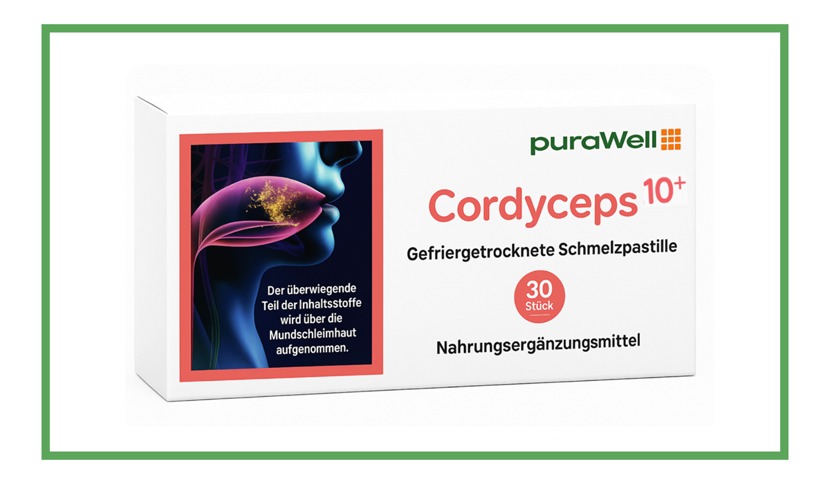 puraWell Cordyceps10+ als Schmelzpastille zum Einnehmen (30 Stück)