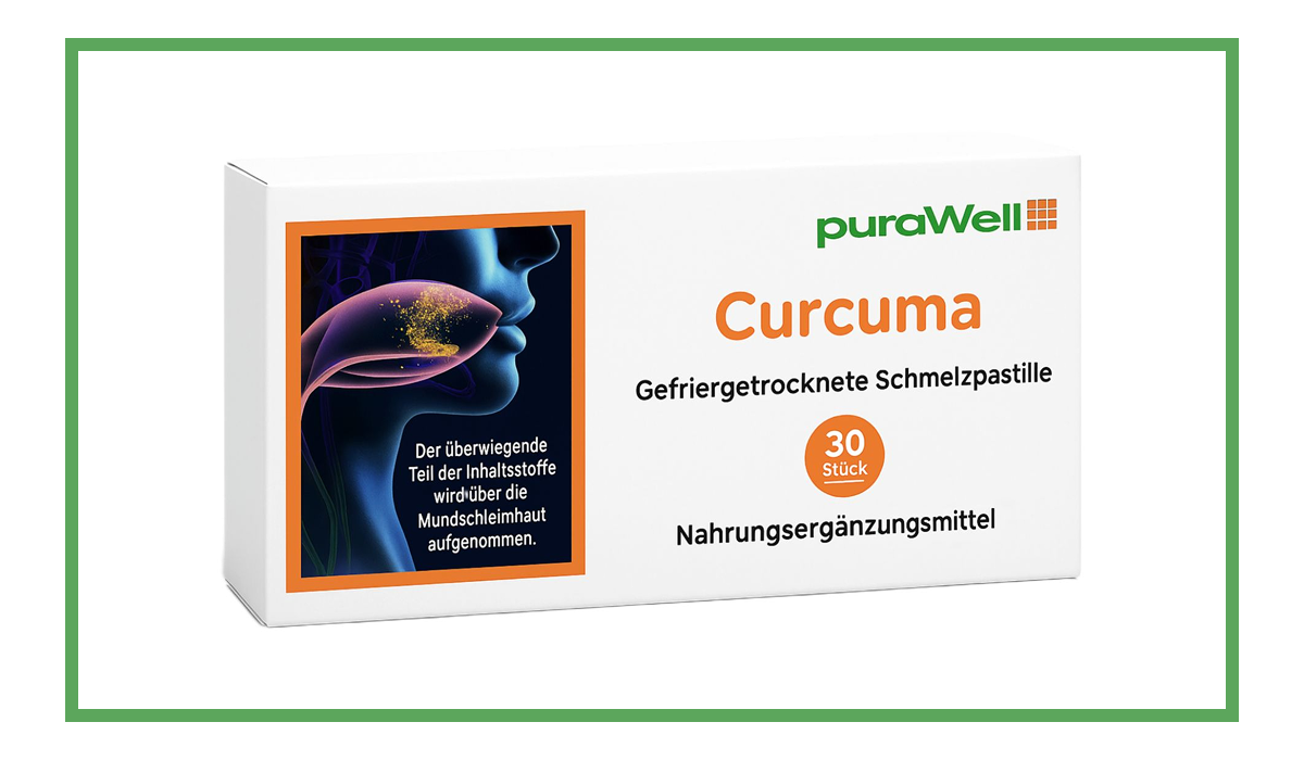 puraWell Curcuma Schmelzpastillen zum Einnehmen (30 Stück)