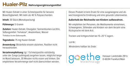Huaier-Pilz Schmelzpastillen (30 Stück)